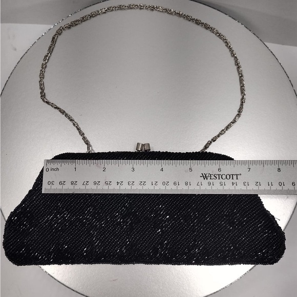 Elegant Black Beaded Clutch - Picture 6 of 6